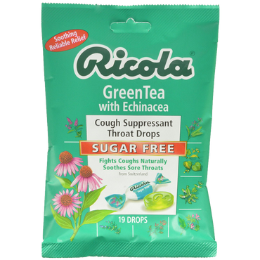 Ricola Cough Suppressant Throat Drops Green Tea with Echinacea Sugar Free